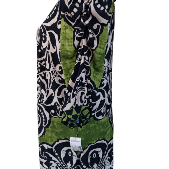 NEW DRESSBARN Dress 14 Stretchy Shirred 3/4 Sleeves Colorful Career Office Event - Picture 15 of 15